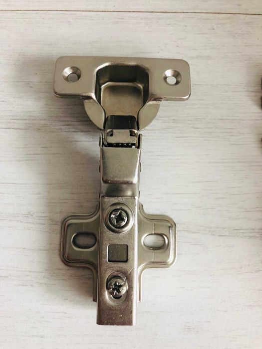 NOWY zawias meblowy hydrauliczny wygięty 8 mm do drzwi bliźniaczych