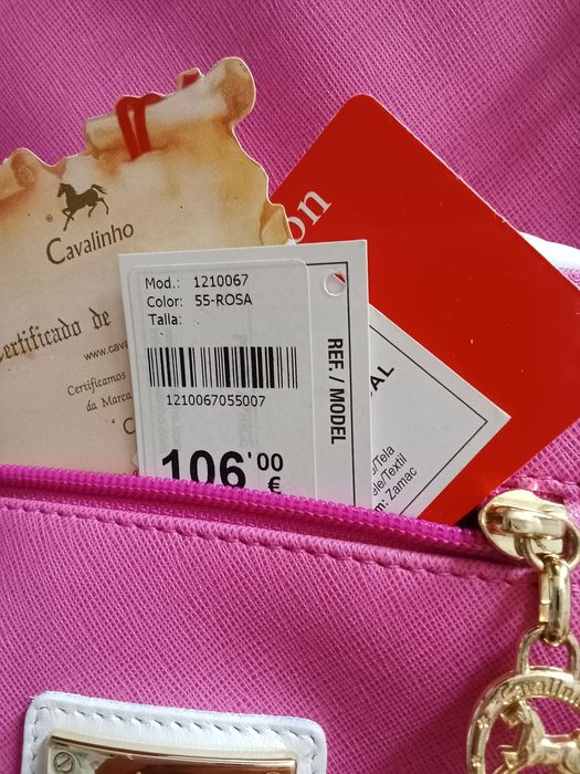 Mochila rosa - Cavalinho - NOVA COM ETIQUETAS