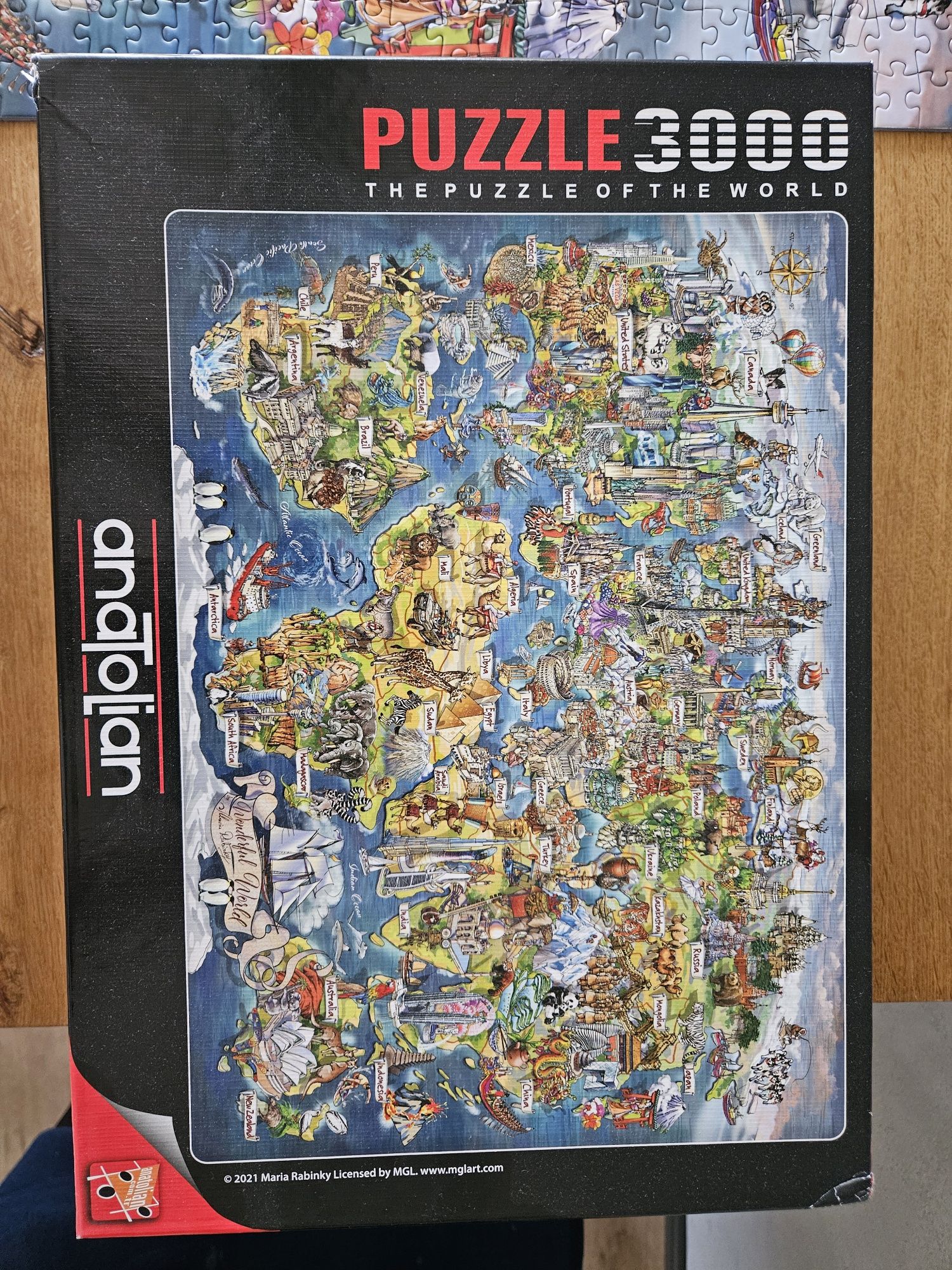 Puzzle Anatolian Mapa Świata 3000 elementów, kompletne
