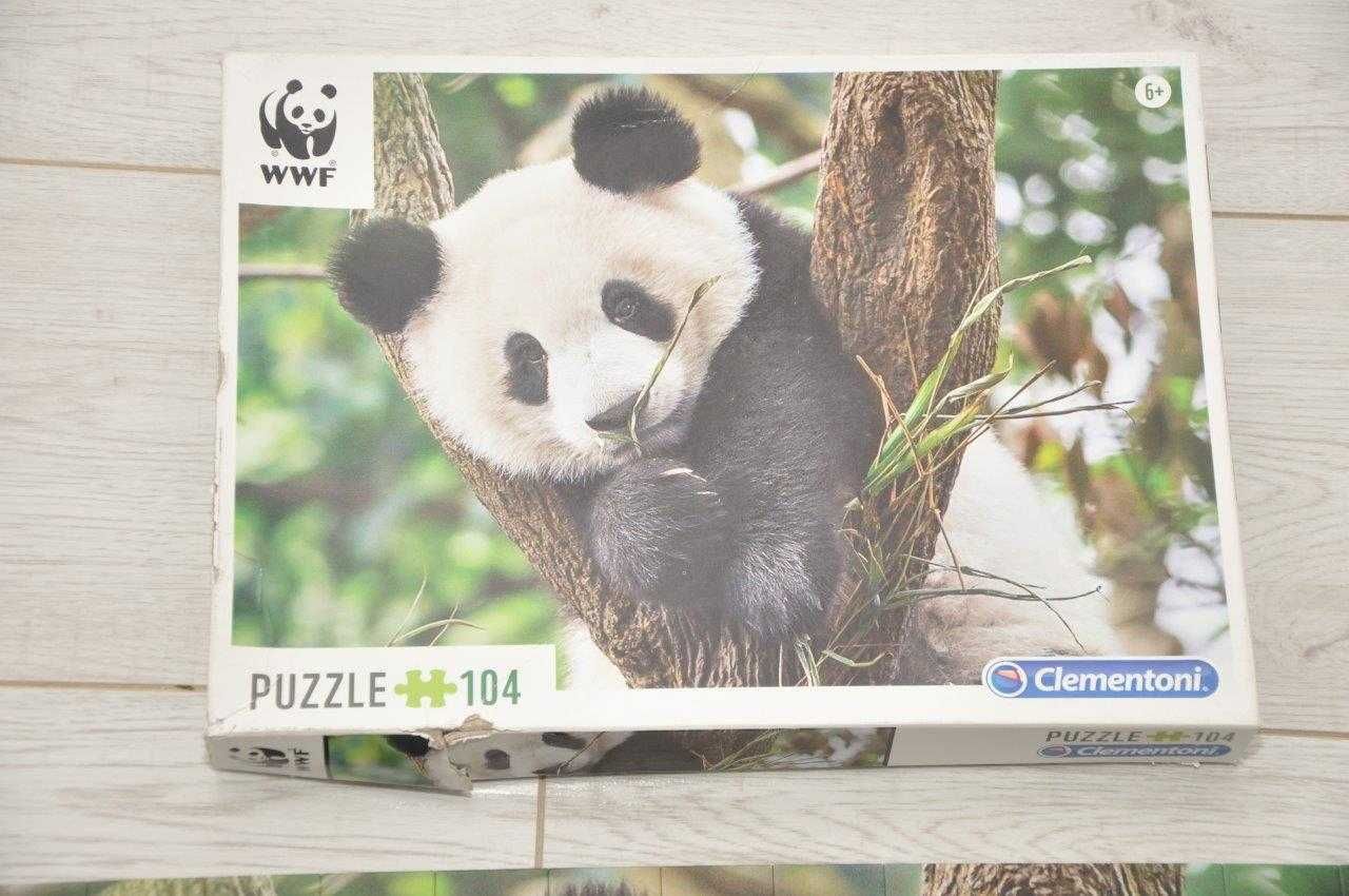 Puzzle WWF Miś Panda - 104 el - kompletne + pudełko