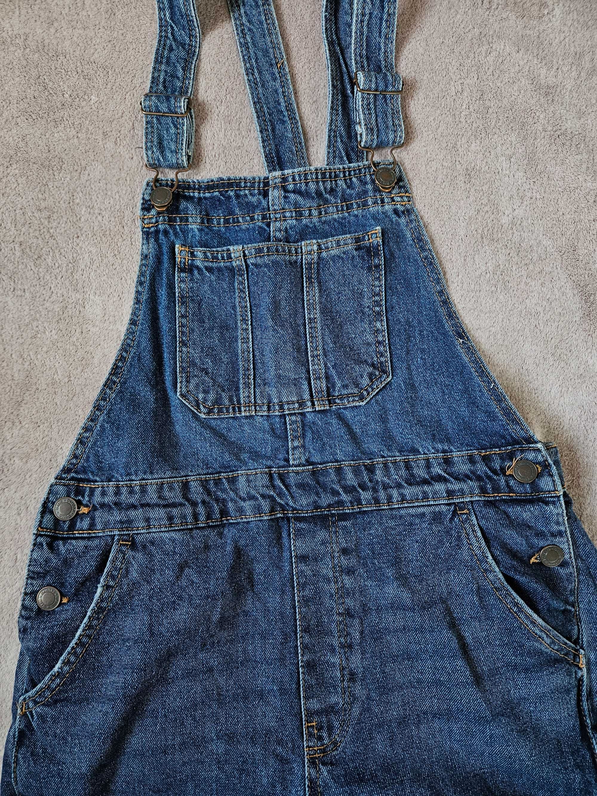 Jeansowe dżinsowe krótkie ogrodniczki bershka 40 L