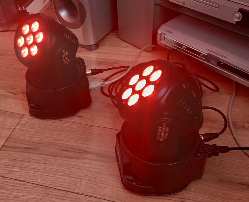 Dwie głowy ruchome Light4me plus długi kabel DMX zawodowy efekt