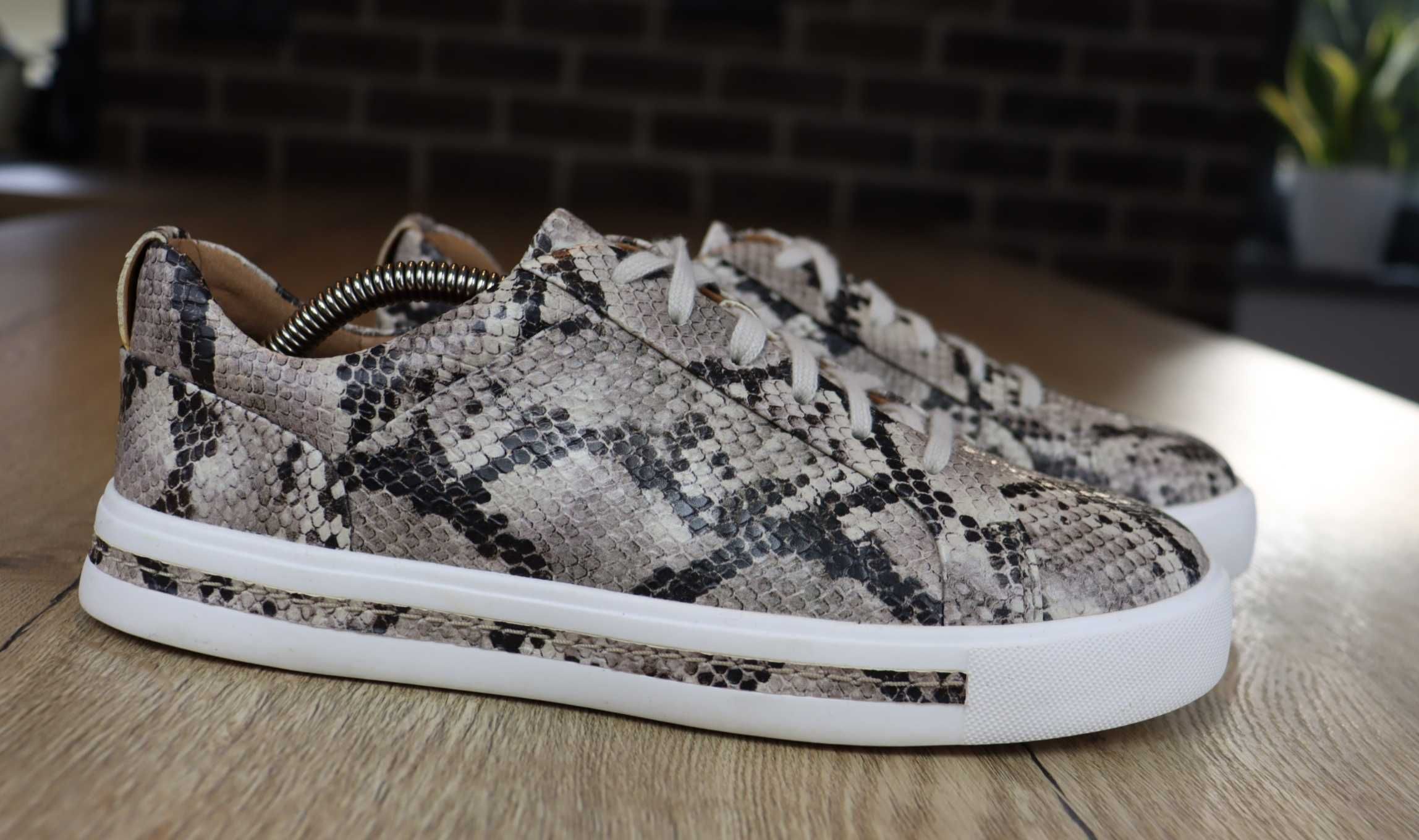 Clarks skórzane damskie sneakersy 37 (23,5 cm)