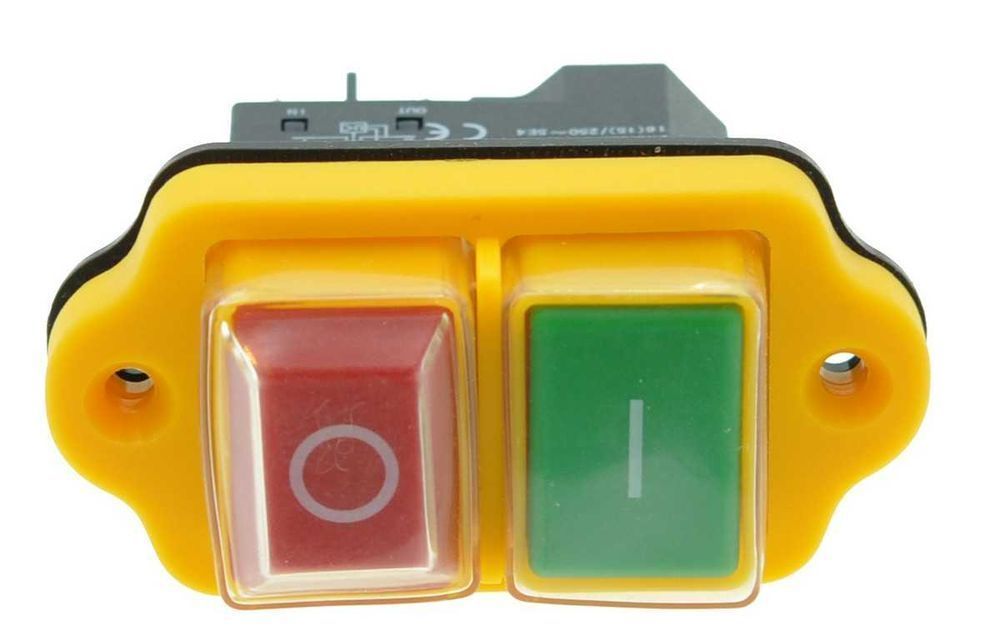 Кнопка бетономешалки желтая 4 контакта кн169