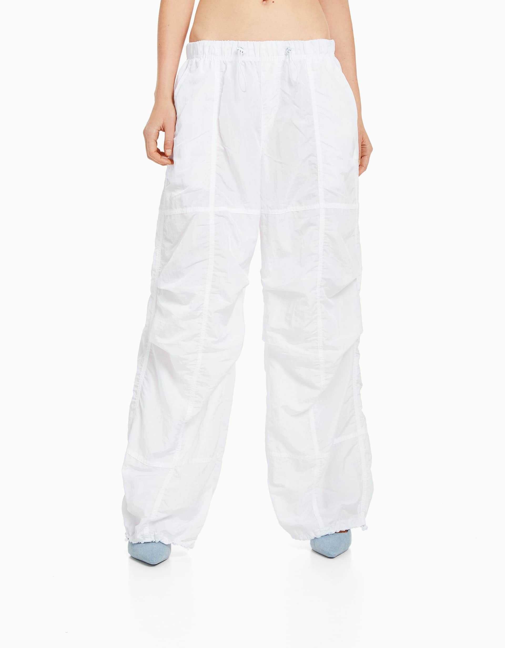 Bershka nylonowe spodnie spadochronowe parachute TEEN BSK 10-12 XXS