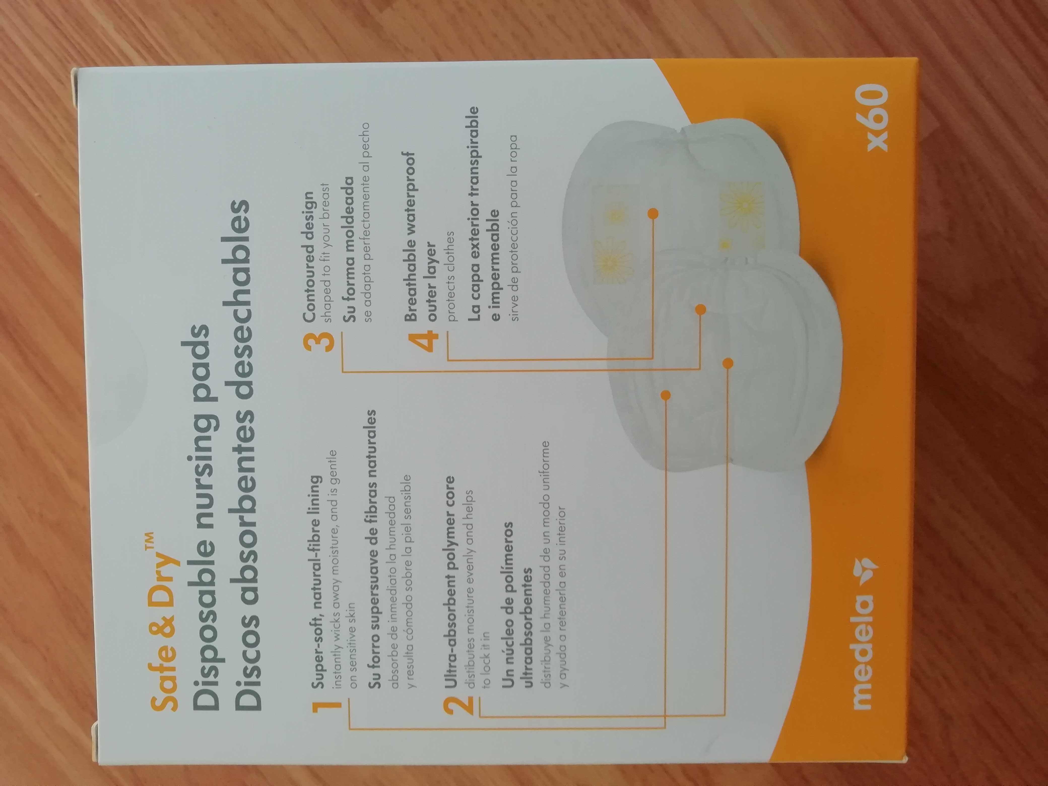 Medela - Protectores de Mamilo Descartáveis Safe & Dry (60 unidades)
