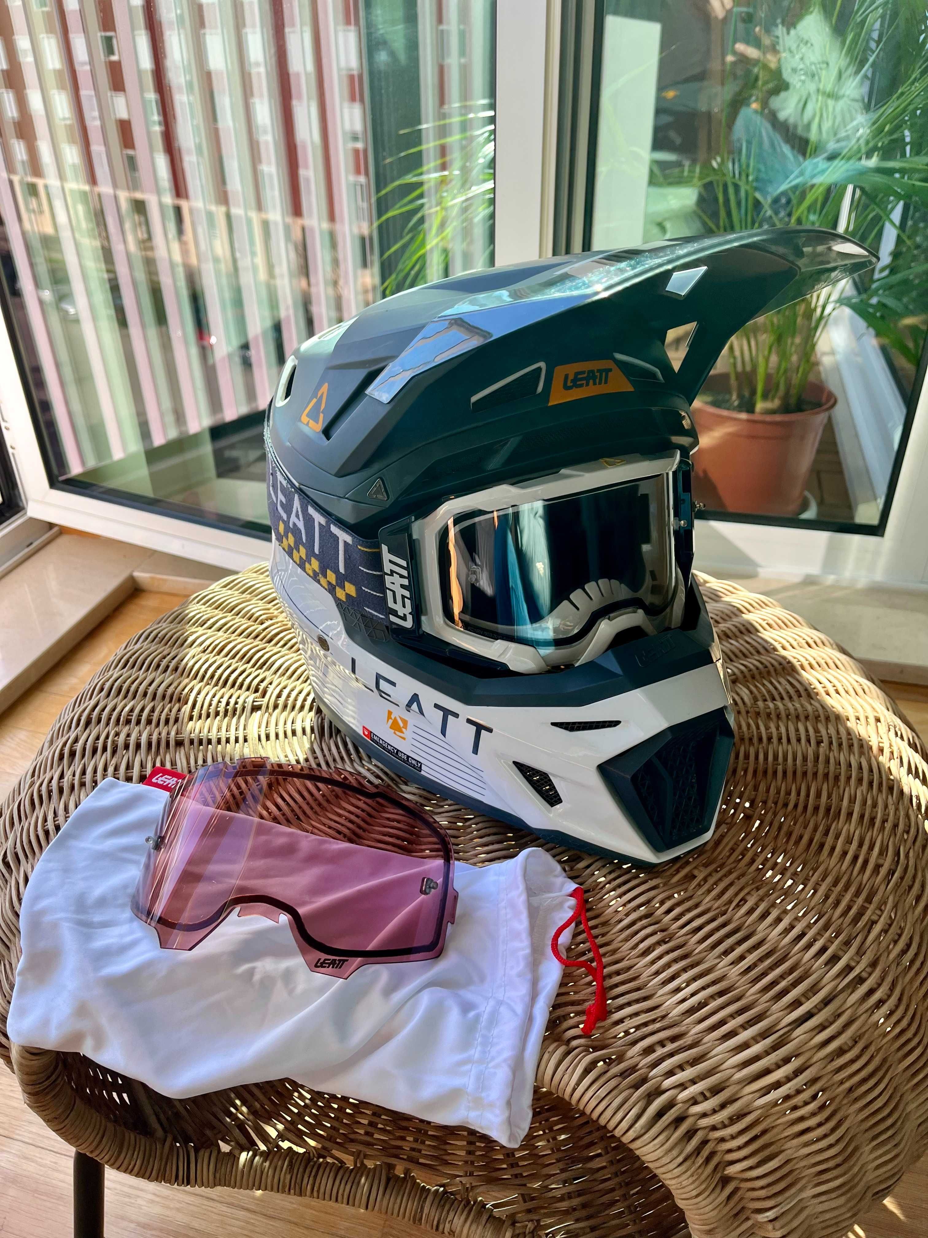 Capatece Enduro Leatt 8.5 com óculos