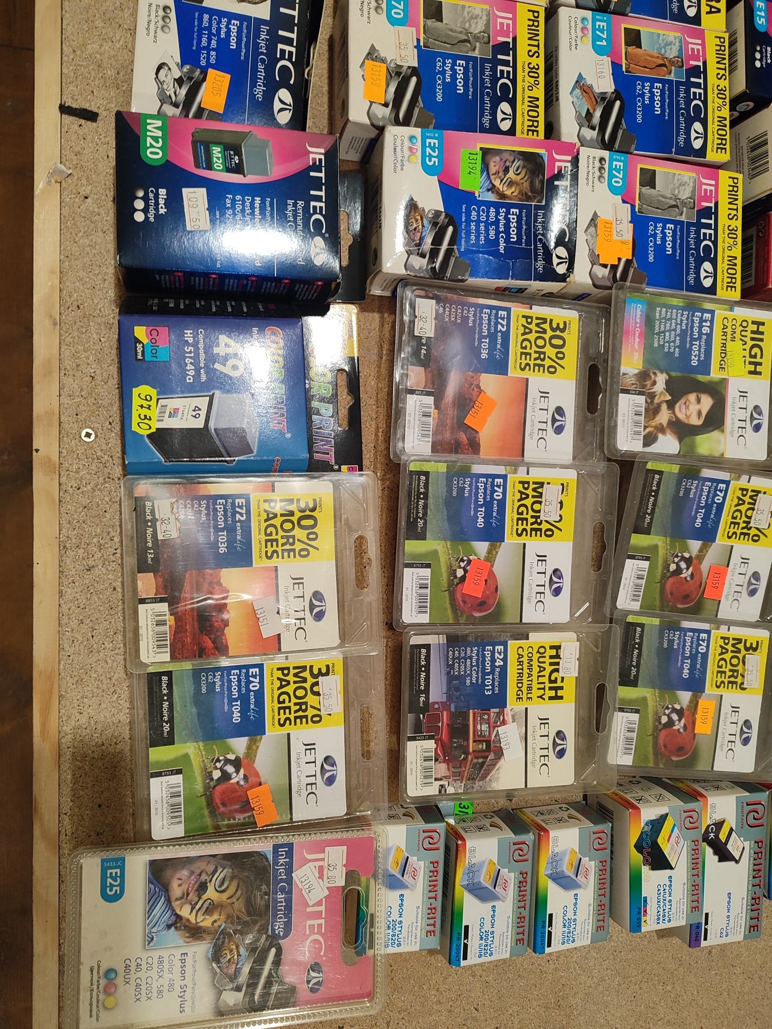 Картриджі одним лотом Epson E14 E15 E16 E25 E70 E71 E72 E73 E77 E78