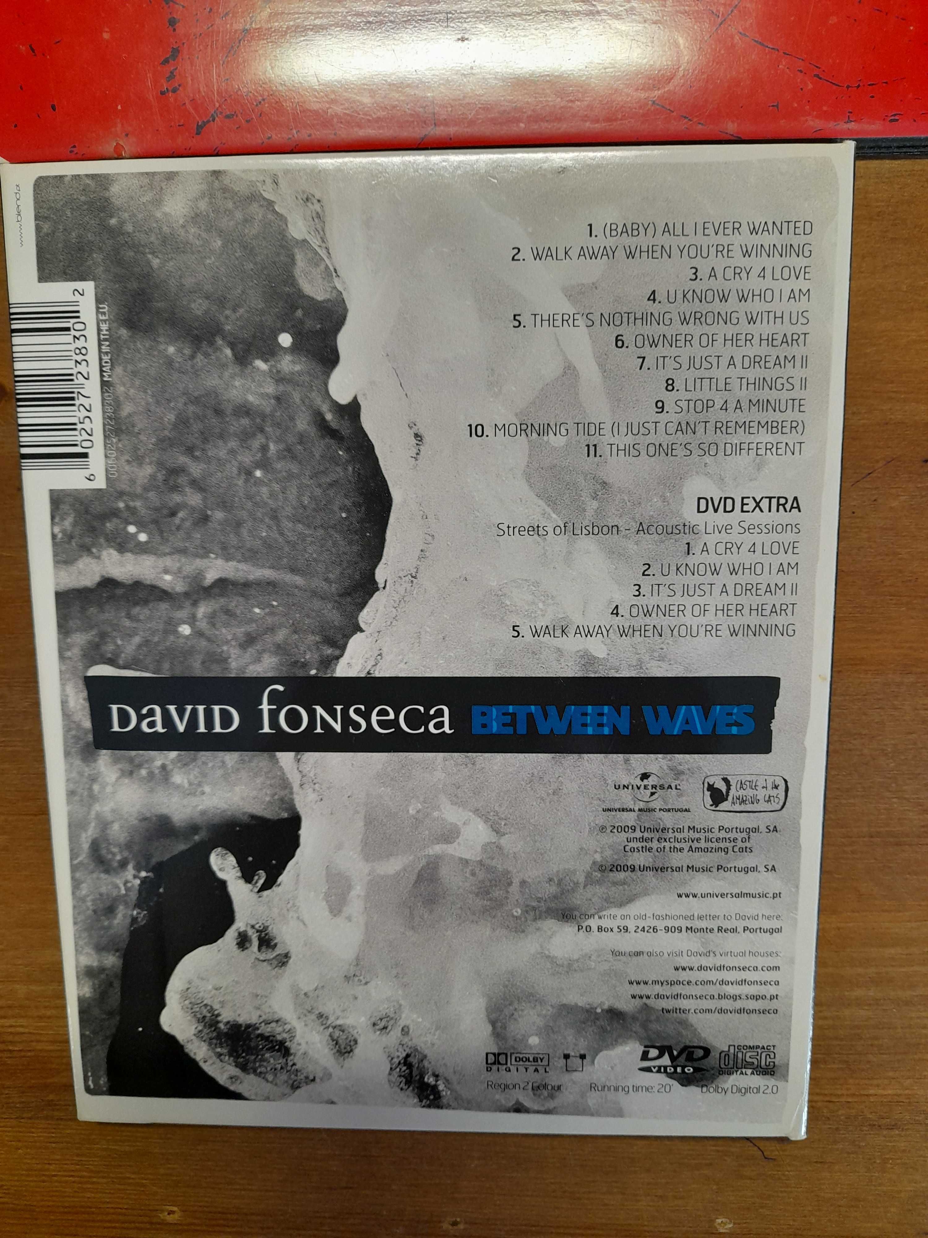 DVD +CD do David Fonseca autografado Between Waves bom estado  de 2009