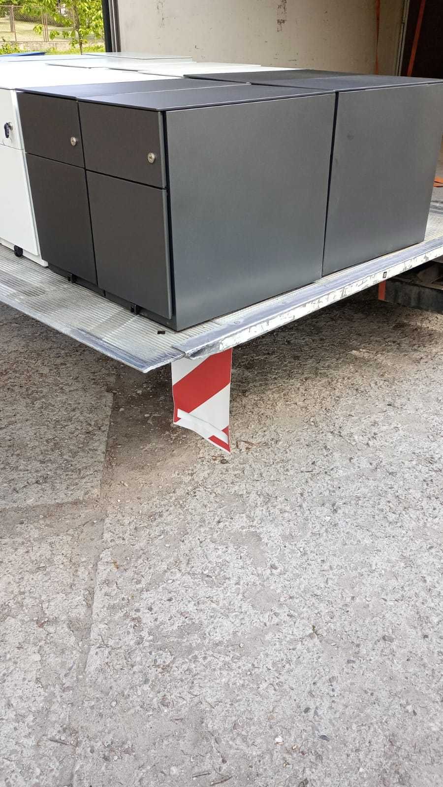 Kontenerek biały metalowy kontenerki pod biurko antracyt do biur szkół