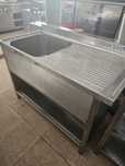 Bancada de inox com lava loiças