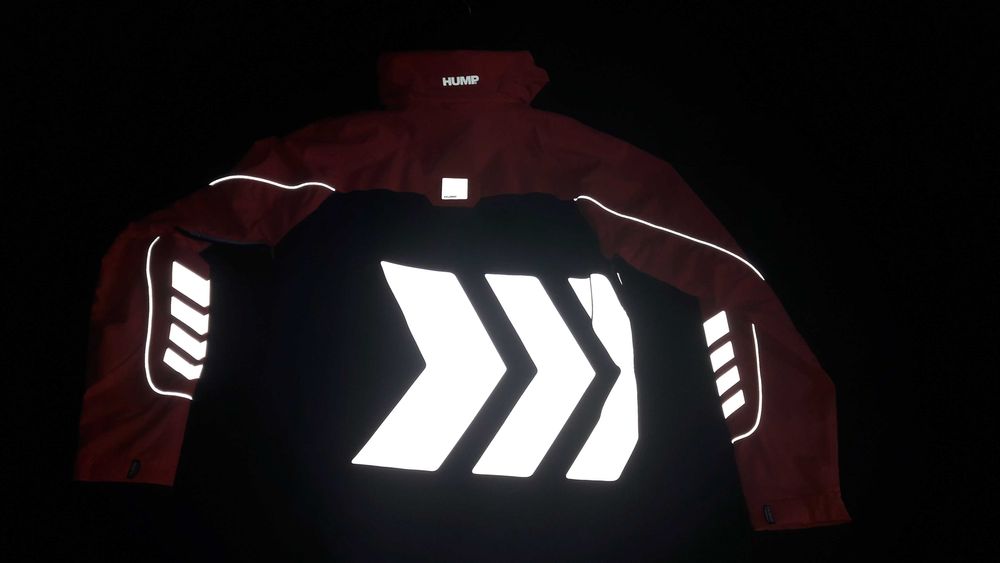 Kurtka męska przeciwdeszczowa, odblaskowa na rower, S-M