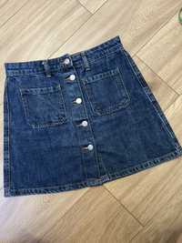 Spódnica mini jeansowa dżinsowa z guzikami bershka