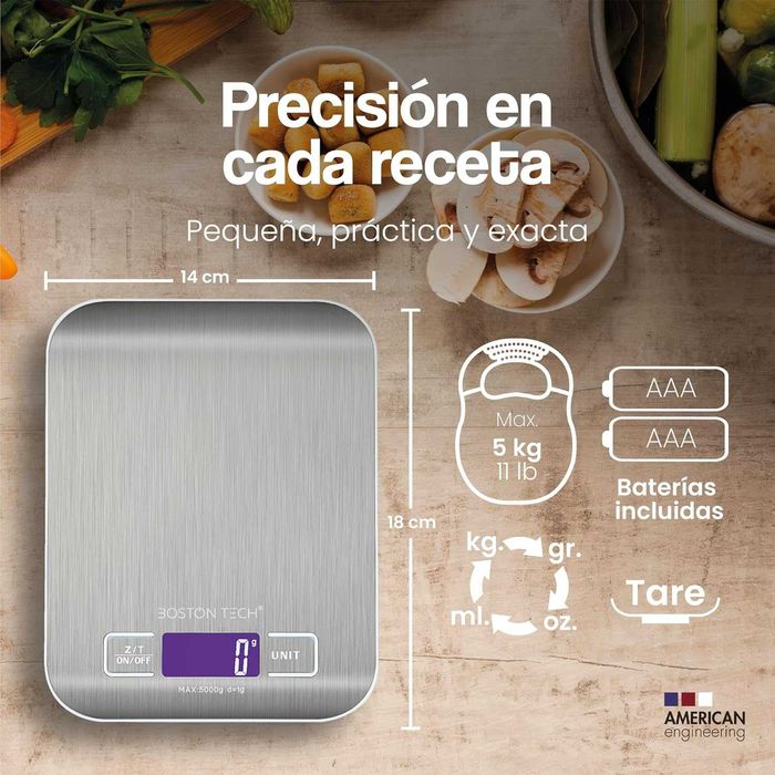 Balança portátil INOX alta precisão 2x AAA incluídas, c/livro receitas