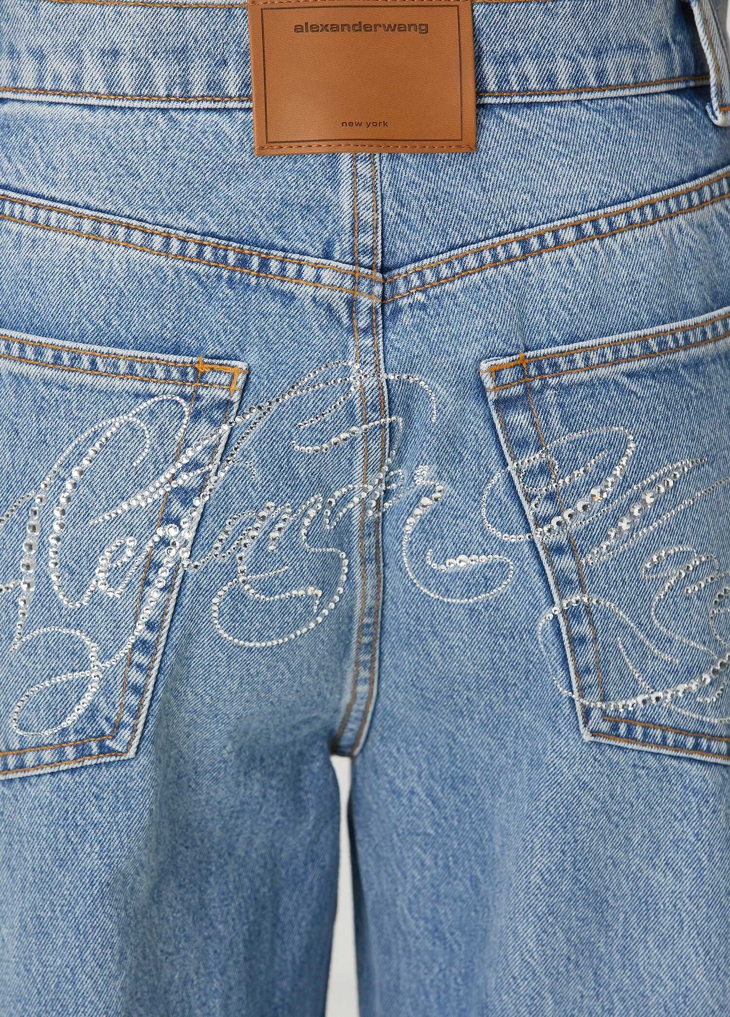 Джинси Alexander Wang Rhinestone Embellishment Jeans Blue