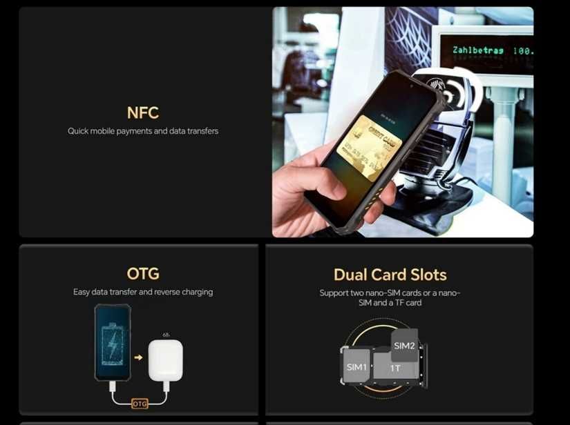 Oukitel WP23 PRO. 16Gb(8+8)/128Gb, Tiger T606, 10600мА, NFC+Подарунки!