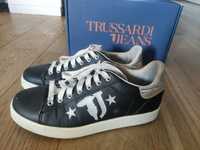 Buty sneakersy Trussardi - czarne, wygodne, skóra, stan b. dobry