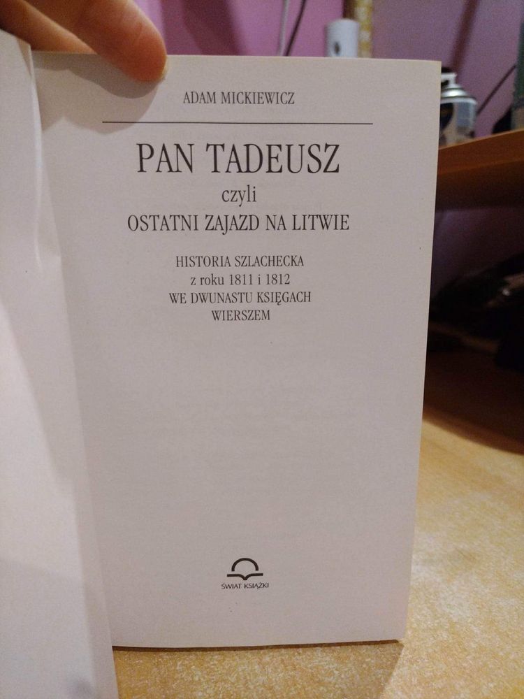 "Pan Tadeusz" Adam Mickiewicz
