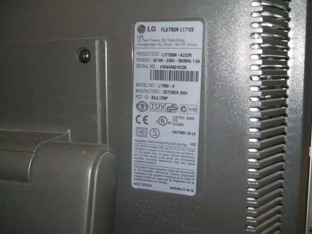 Monitor LG 17 cali