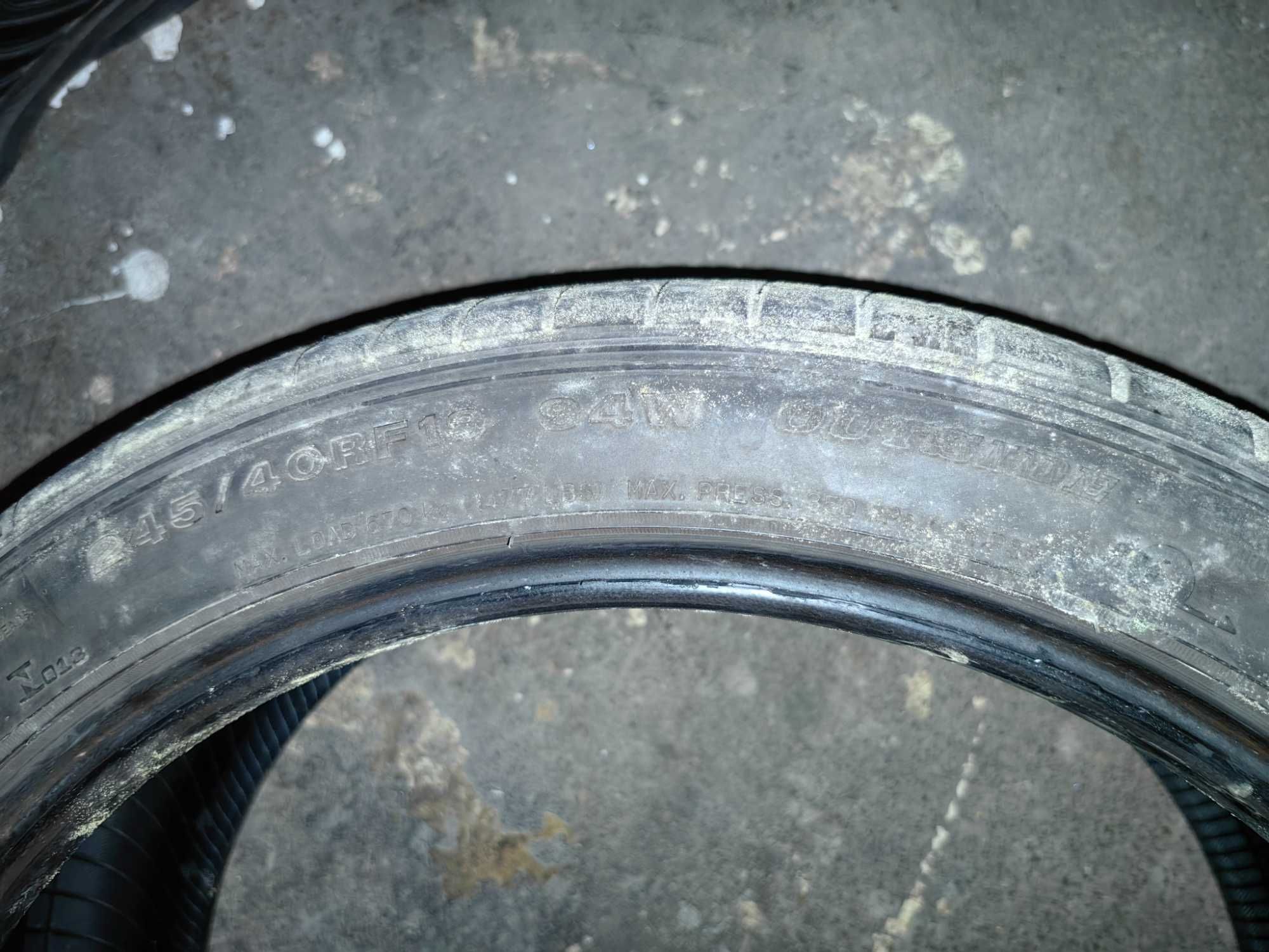 5 opon letnich DUNLOP 245/40/19 RUNFLAT