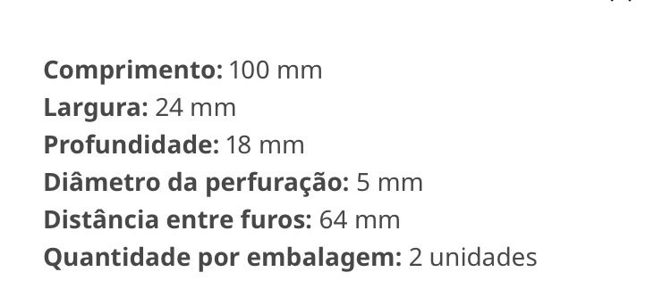 4 puxadores Hackas de 100 mm