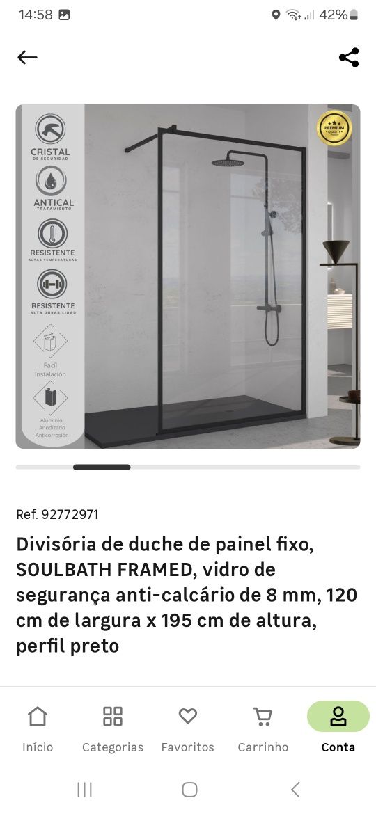 Painel de duche fixo novo