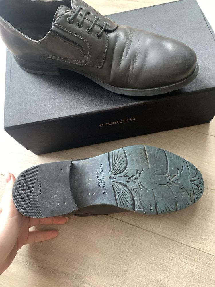 Мужские итальянские кожаные туфли демисезон осень-весна 41 размер