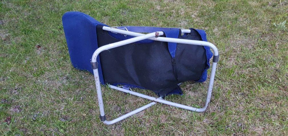 Leżak fotel niebieski regulowany składany taras działka