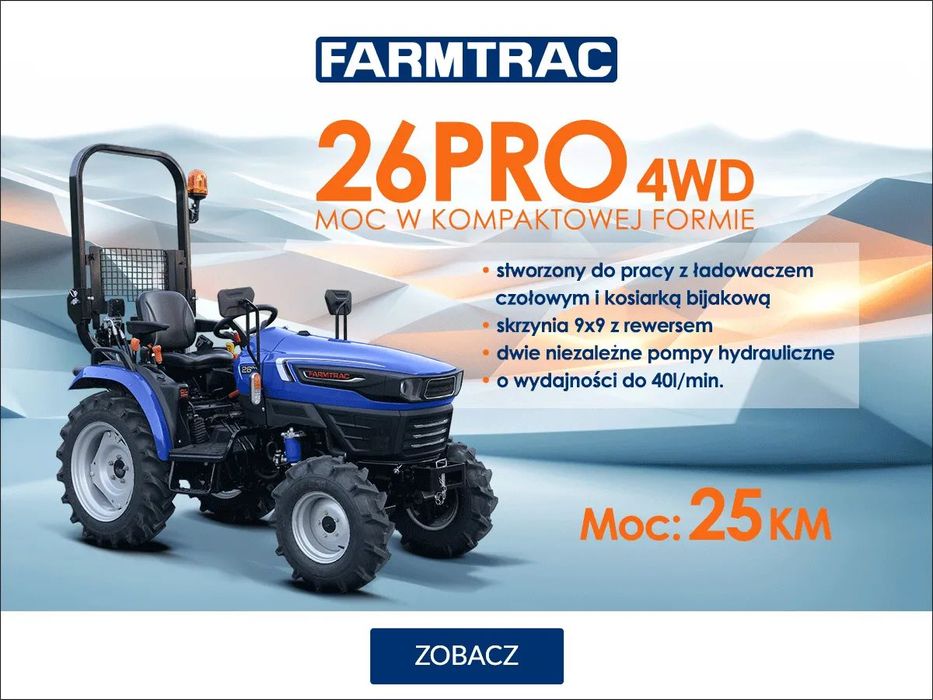 Farmtrac 26 4WD  NOWOŚĆ kompaktowy Farmtrac teraz z REWERSEM!