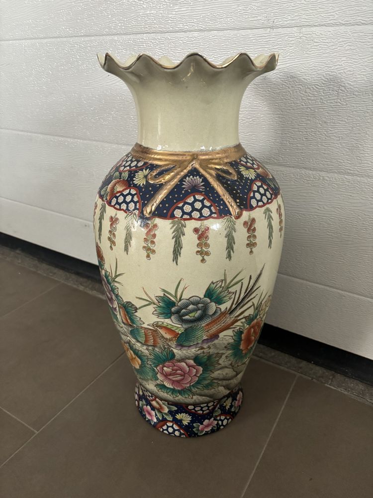 Duża waza chińska ręcznie malowana 52 cm dynastia Ming porcelana Azja