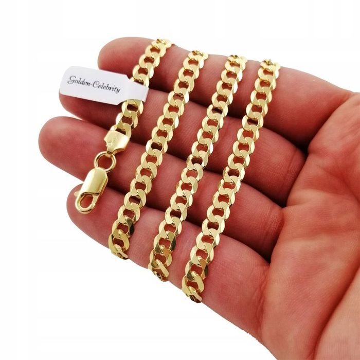 Złoty Łańcuszek Męski Splot Pancerka Próba 925/585 Prezent Dla Syna, B