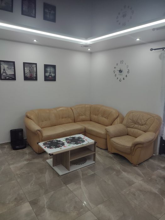 Skórzany narożnik rogówka 220x150 + fotel skóra