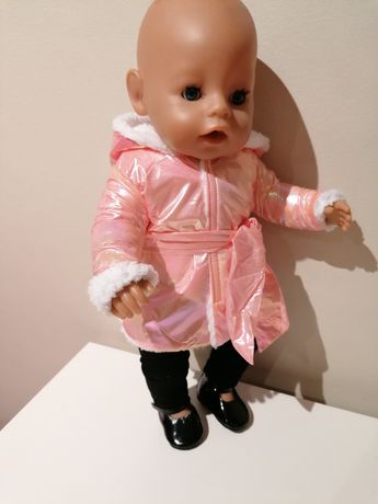 Ubranka Baby Born - neonowy płaszczyk i spodnie