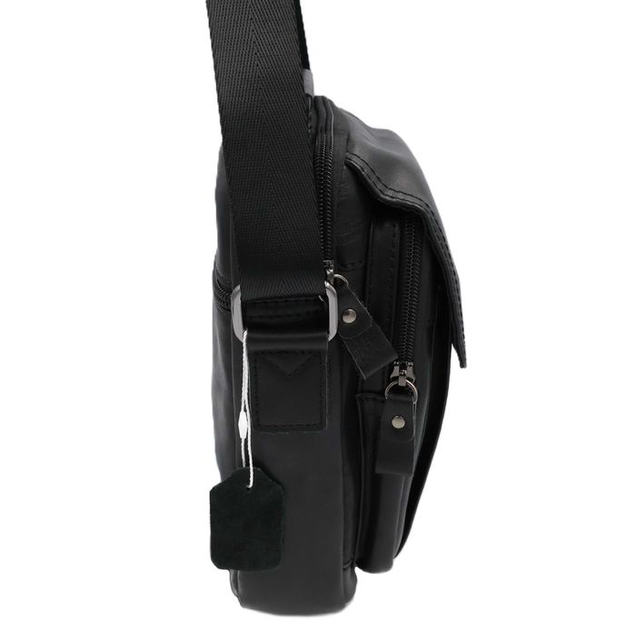 Сумка чоловіча натуральна шкіра leather 337Black Сумка мужская кожаная