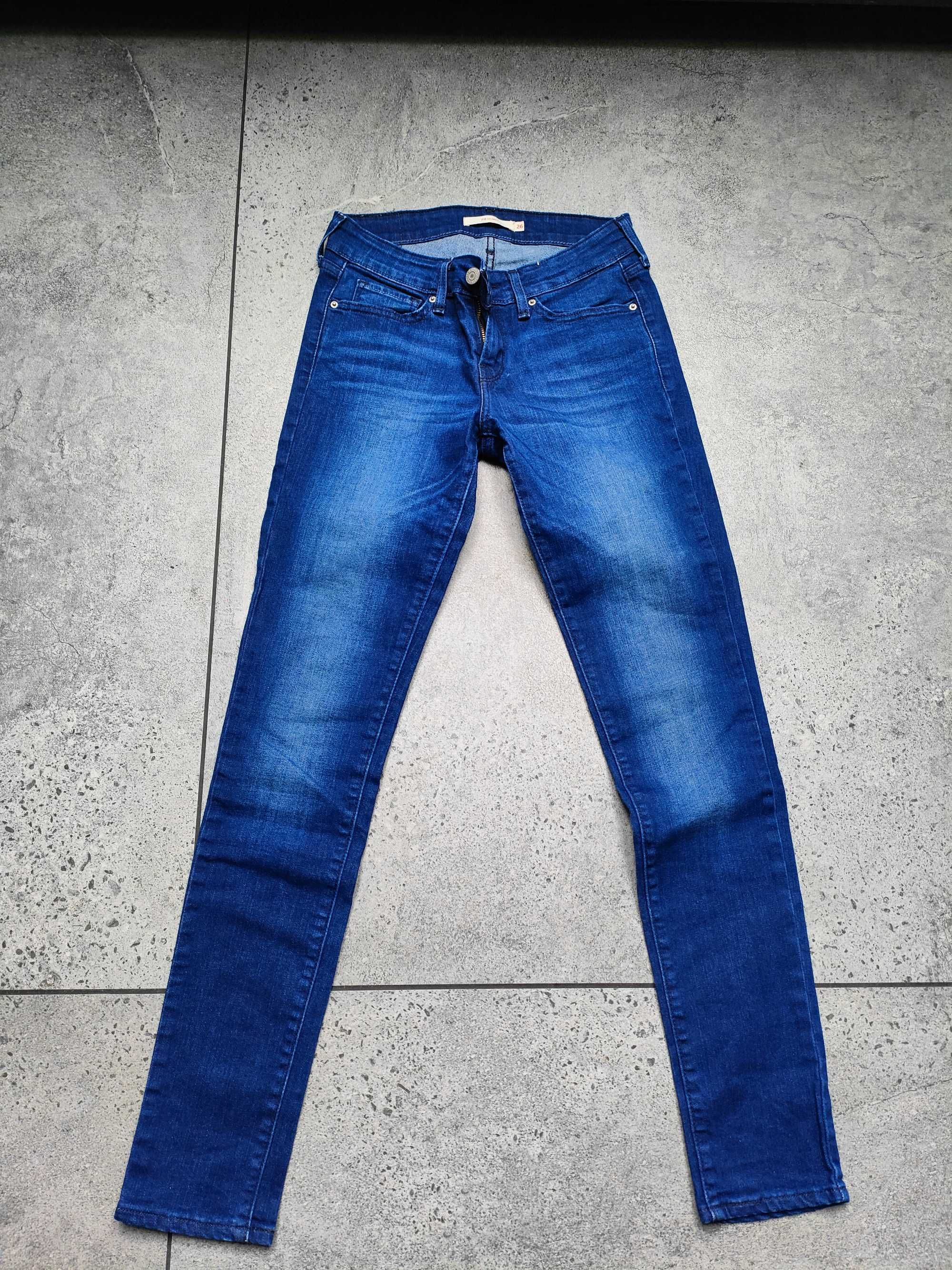 Jeansy rurki Levi's 26 W granatowe skinny