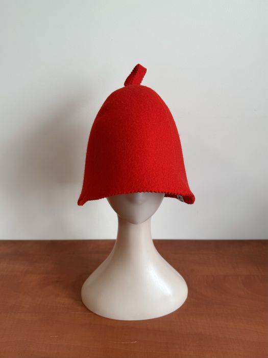 Czapka do sauny czerwony KLASYK DOMIKO
