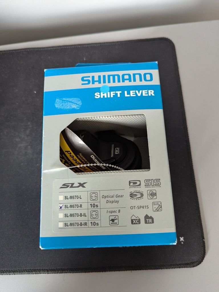 Shimano SL M670 SLX Manetka dźwignia przerzutki 10 rz. prawa / obejma
