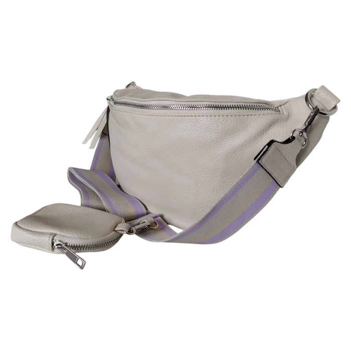 Duża Nerka Damska - Beżowa Torebka Damska Na Ramię - Saszetka + Etui