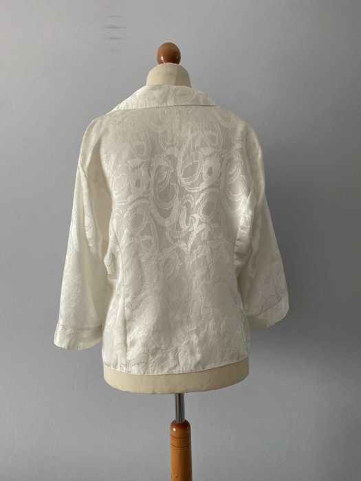 Żakiet kremowy marynarka bolerko wdzianko narzutka duży XXL