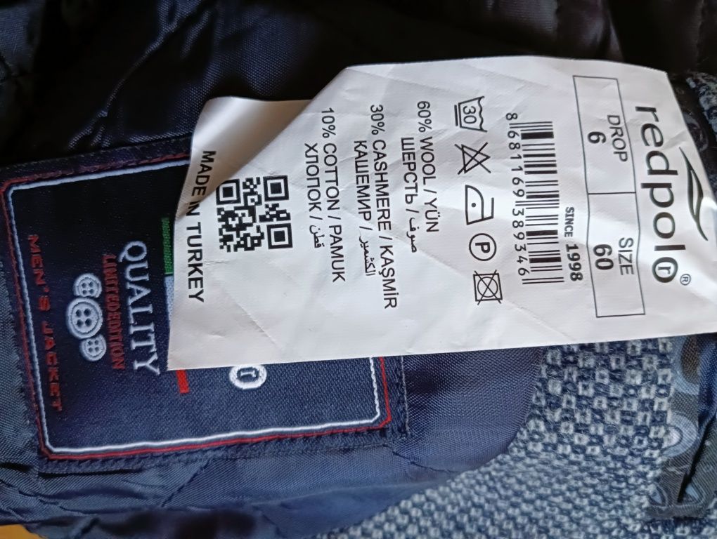 -50% Nowy męski wełniany płaszcz L/XL kurtka vistula marynarka wełna