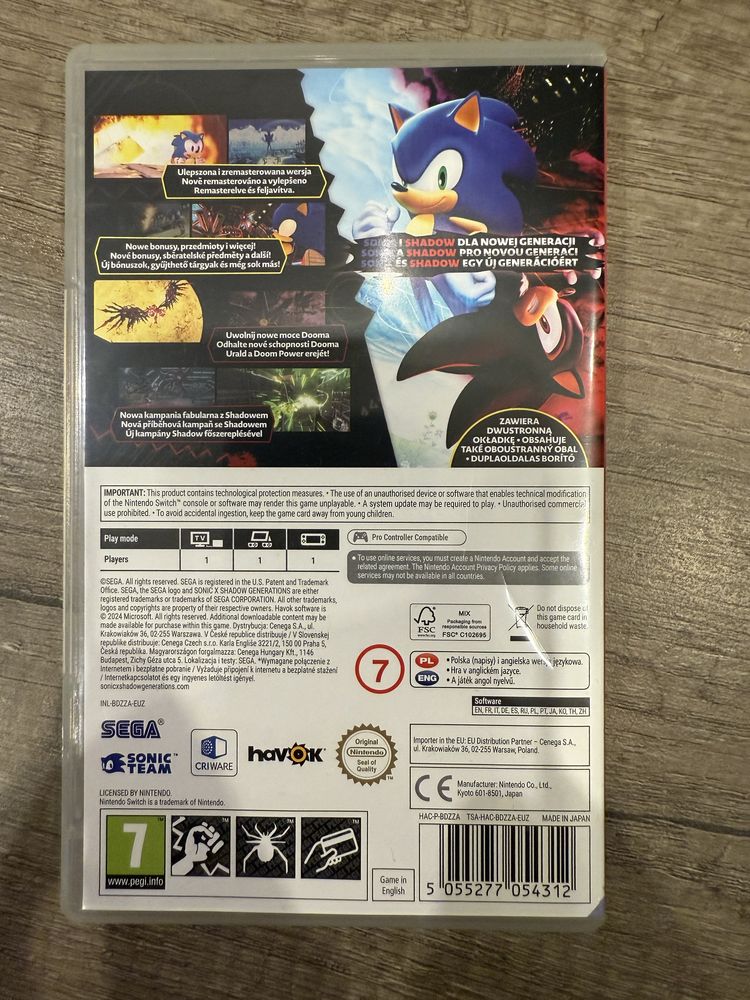 Sonic x Shadow Generations Day One Edition Nintendo Switch
