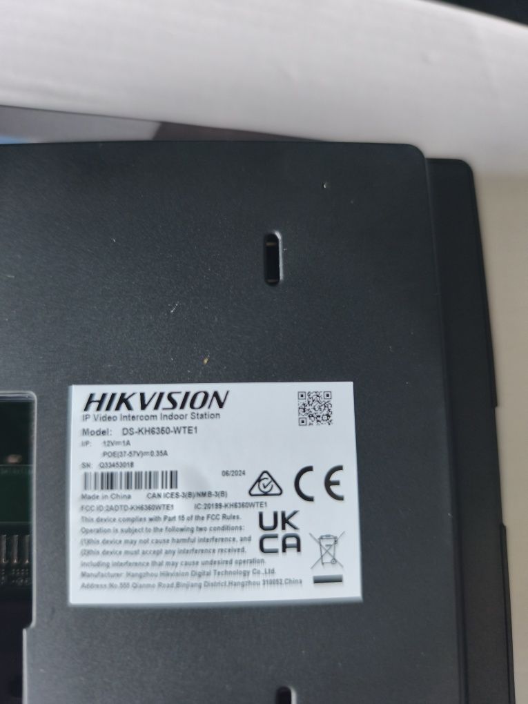 Monitor wideofonowy IP HikvisionDS-KH6350-WTE1