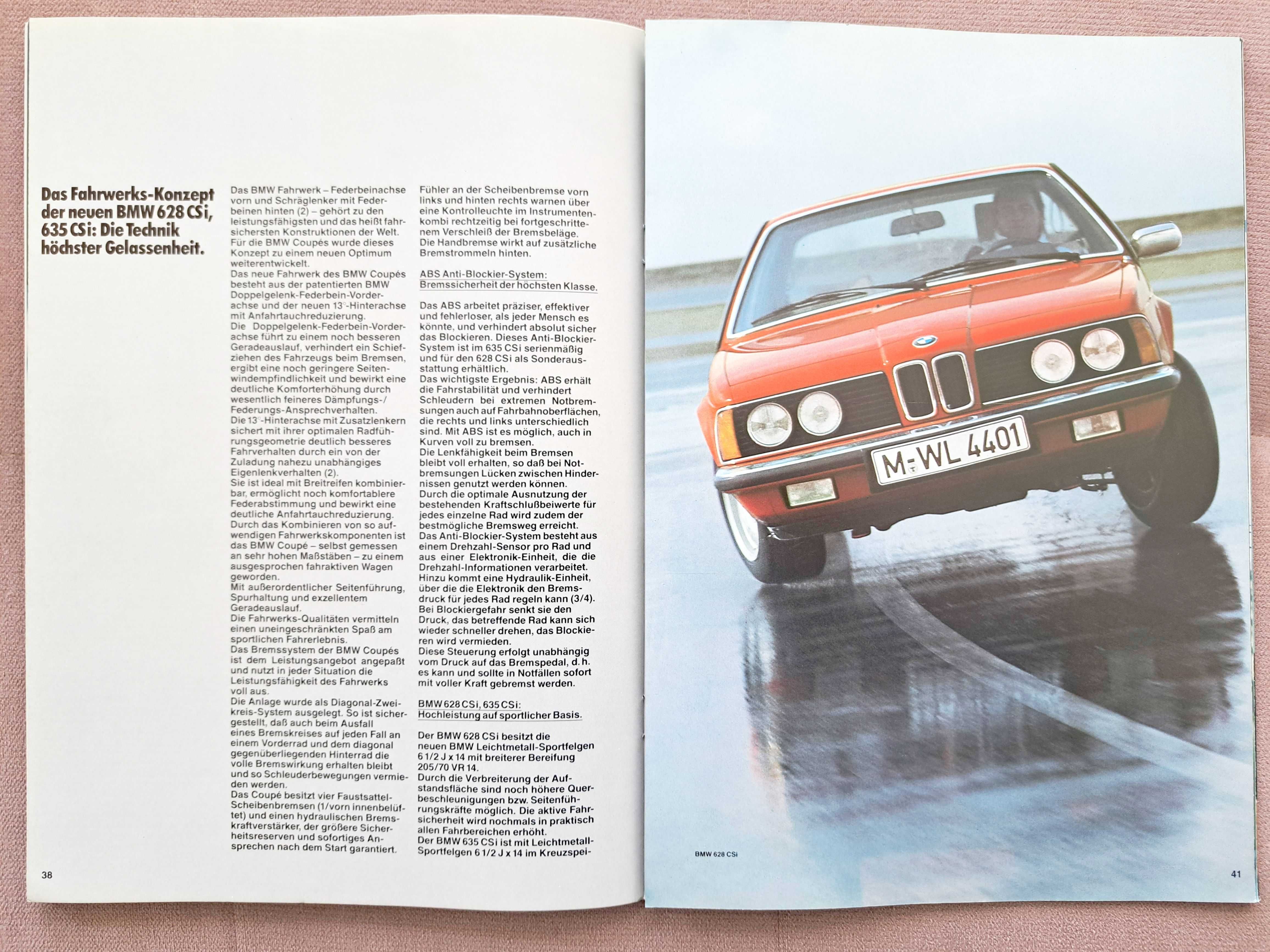 BMW 6 E24 1982 (628 CSi & 635 CSi) prospekt 54 strony stan BDB- (2nd)
