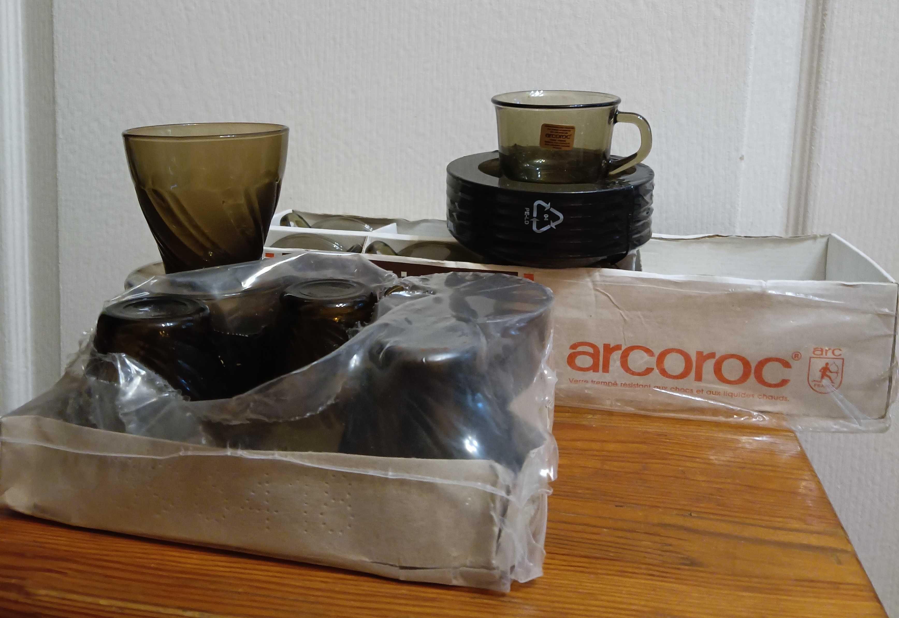 Набор чашка блюдце  стаканы на 6 персон Vereco Arcoroc Calice France