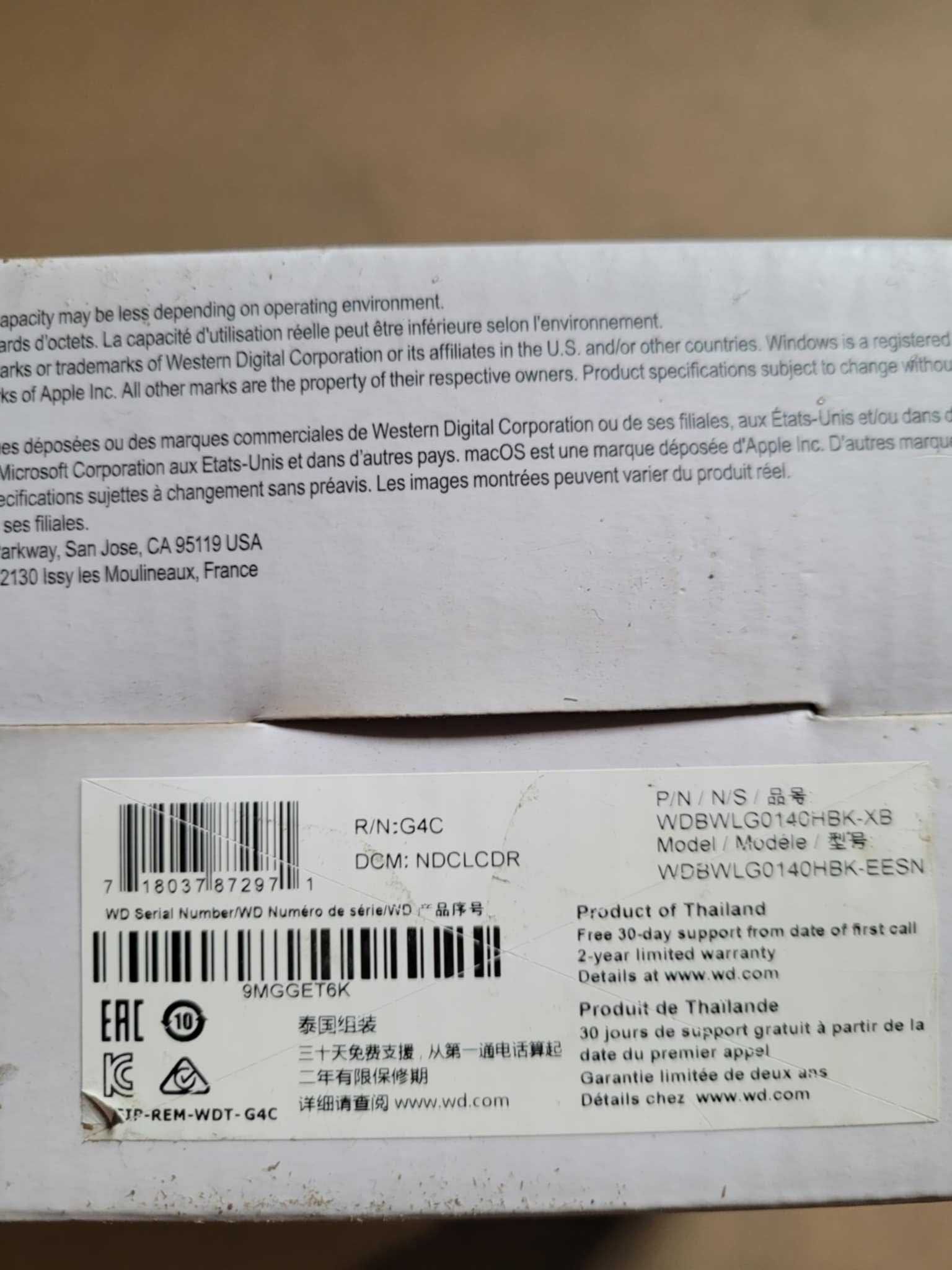 Dysk twardy dysk zewnętrzny WD Elements 14 tb NOWY