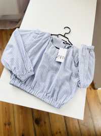 Bluzka koszula lniana Zara xs w paski