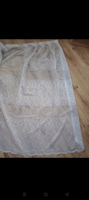 Firana biała z wzorem