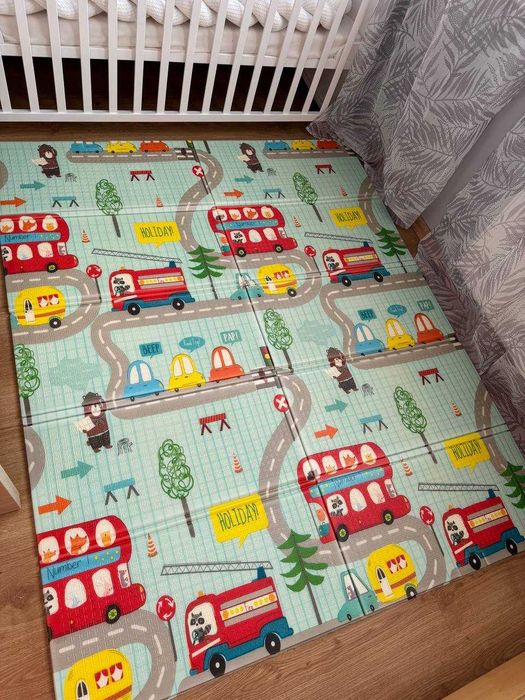 Gruba Mata Piankowa dla Dzieci Dwustronna 180x150 + Torba