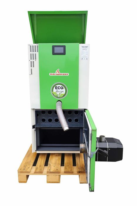 Piec na pellet kocioł typu Slim 15 kW z rotacyjnym palnikiem Kipi eco5