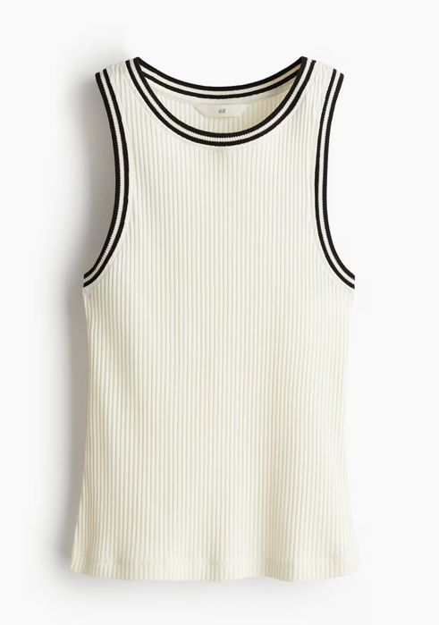 Klasyczny top z prążkowanej bawełny H&M S/M